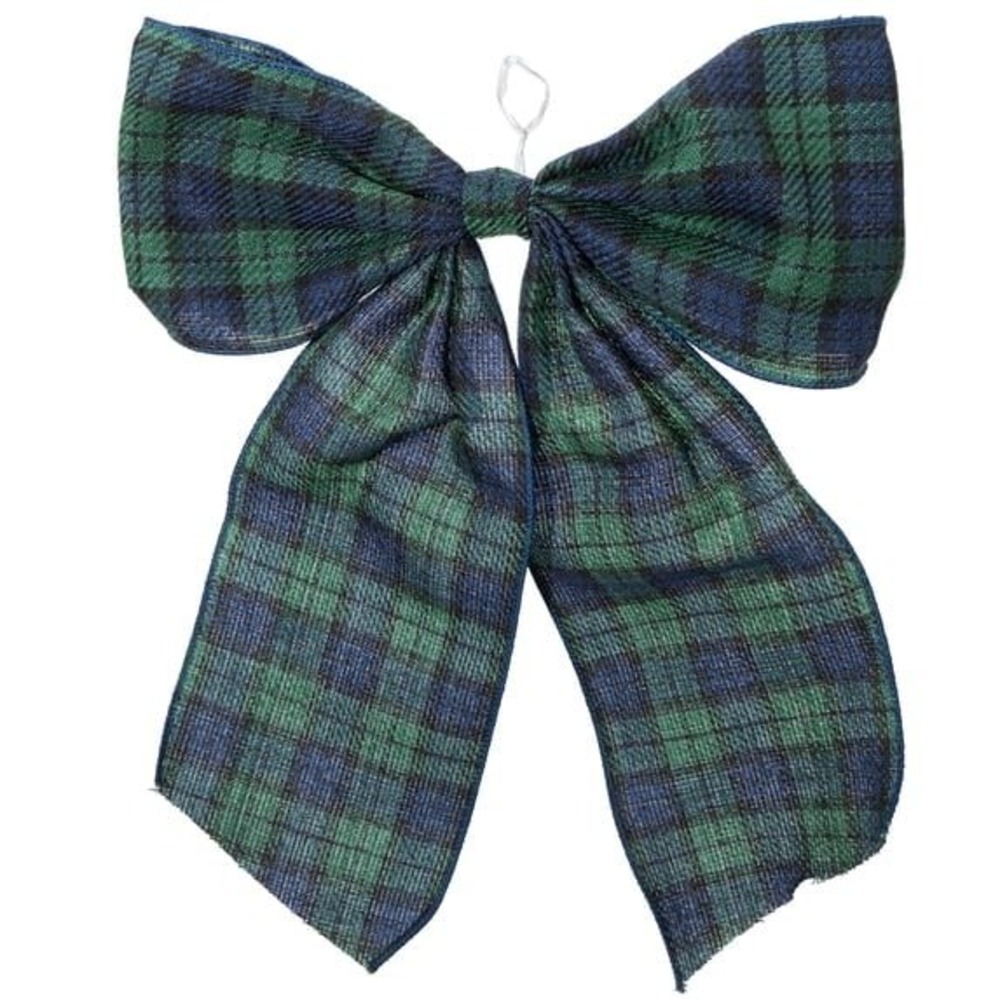 My Texas House Blue Green Plaid Decorative Christmas Bow, 15", 2026